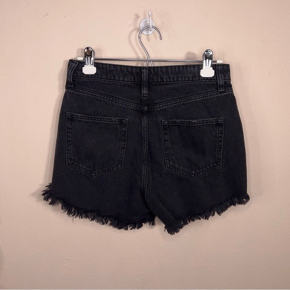 Size 6 Wild Fable Black Cutoff Style Denim Shorts Classic Goth Punk Fringe - Picture 6 of 9